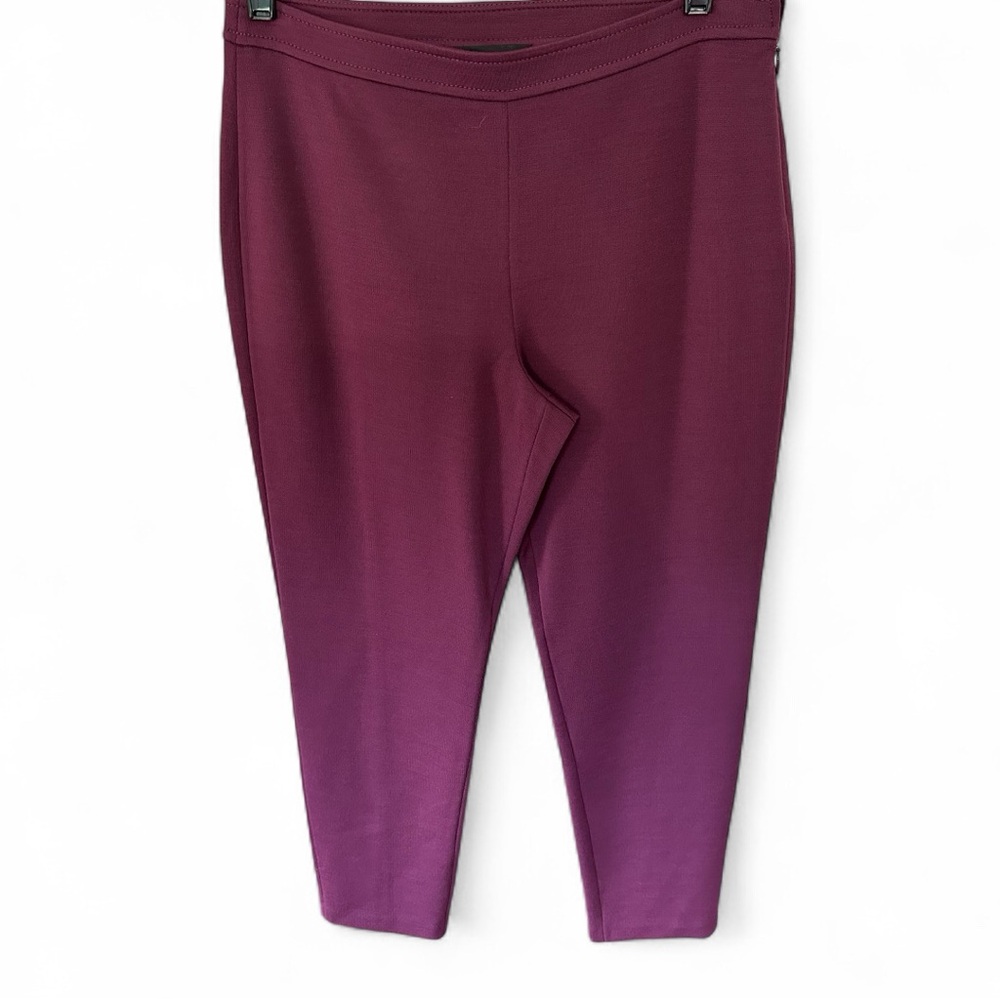 St. John Alexa Wool Knit Pant Classic New Sz 6 Eggplant Purple Plum $395